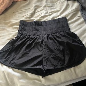 black high waisted running shorts
